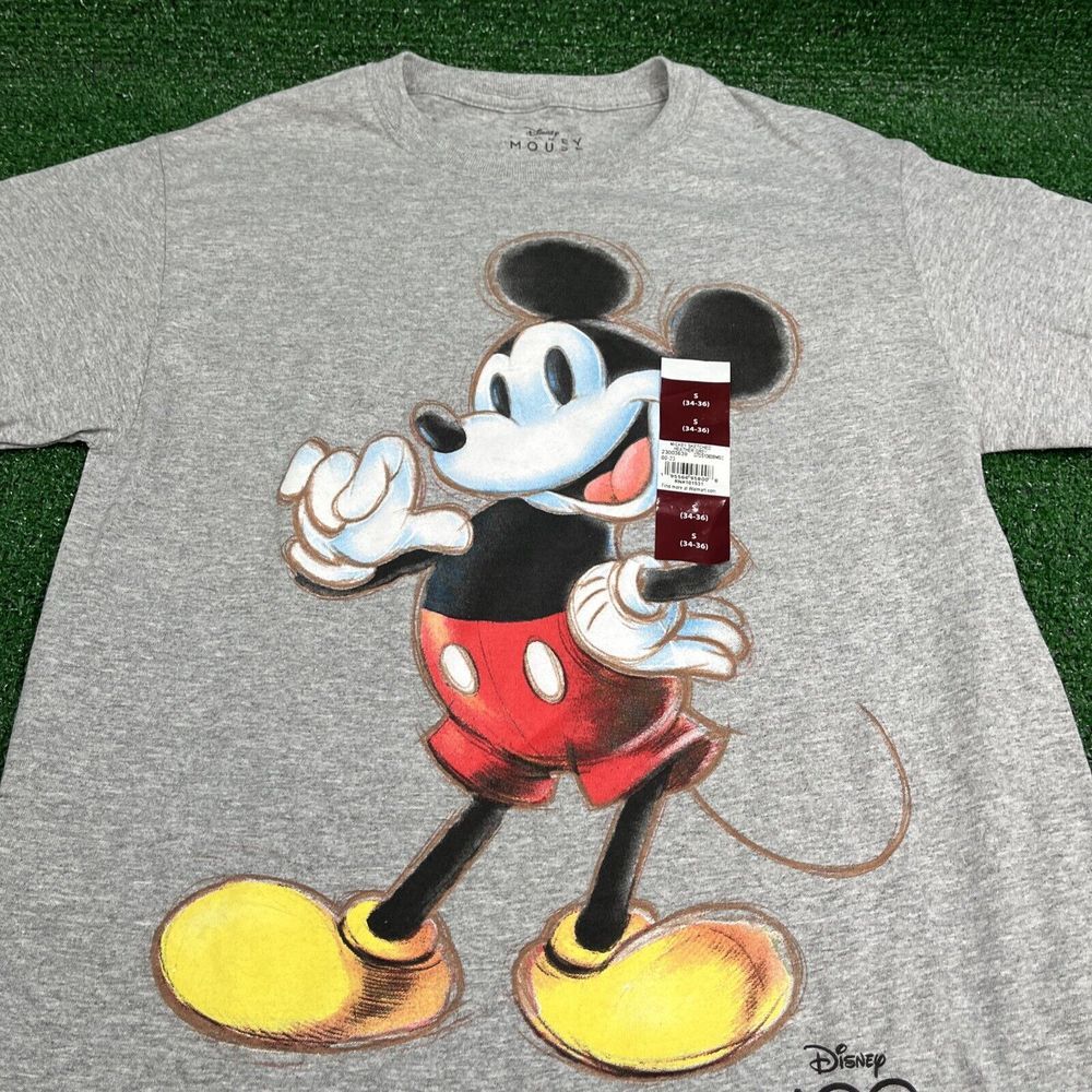 Disney 100 Mickey‎ Mouse Sketch Graphic T-Shirt Gray Size Mens Small NWT